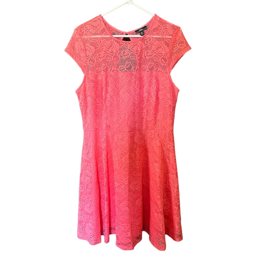 Coral lace spring dress